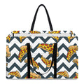 Zigzag Pizza Pattern Print Utility Tote Bag