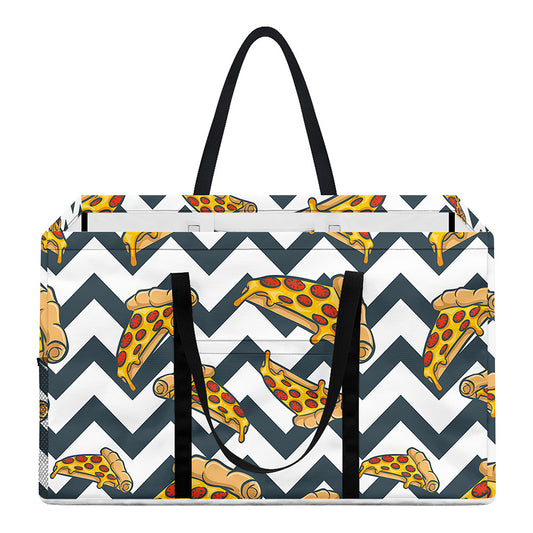 Zigzag Pizza Pattern Print Utility Tote Bag
