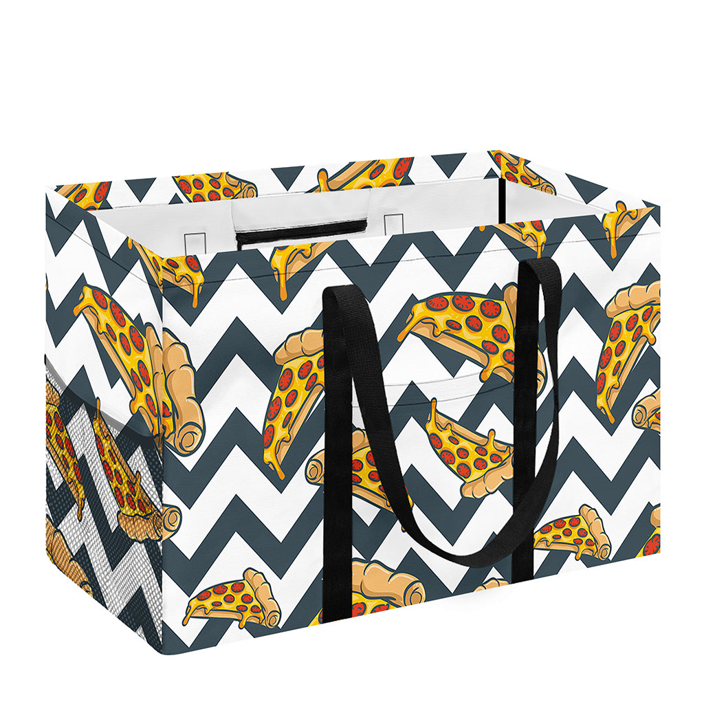 Zigzag Pizza Pattern Print Utility Tote Bag