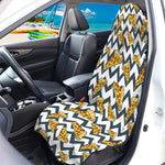 Zigzag Pizza Pattern Print Waterproof Car Seat Cover