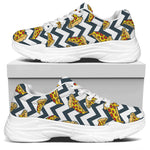 Zigzag Pizza Pattern Print White Chunky Shoes