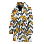 Zigzag Pizza Pattern Print Women's Bathrobe