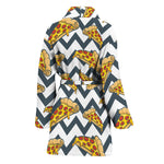 Zigzag Pizza Pattern Print Women's Bathrobe