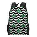 Zigzag Weed Pattern Print 17 Inch Backpack
