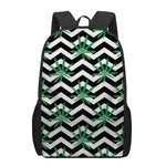 Zigzag Weed Pattern Print 17 Inch Backpack