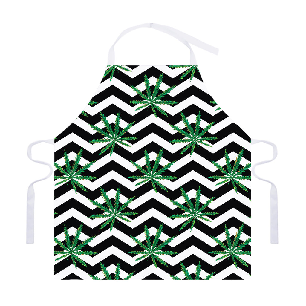 Zigzag Weed Pattern Print Adjustable Apron
