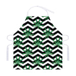 Zigzag Weed Pattern Print Adjustable Apron