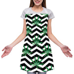Zigzag Weed Pattern Print Adjustable Apron