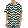 Zigzag Weed Pattern Print Aloha Shirt