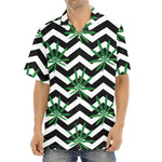 Zigzag Weed Pattern Print Aloha Shirt