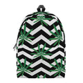 Zigzag Weed Pattern Print School Backpack