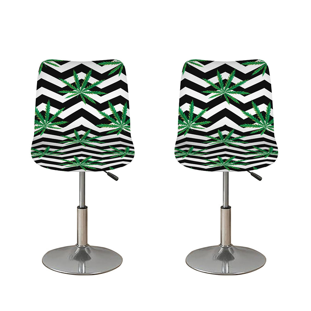 Zigzag Weed Pattern Print Bar Stool Covers