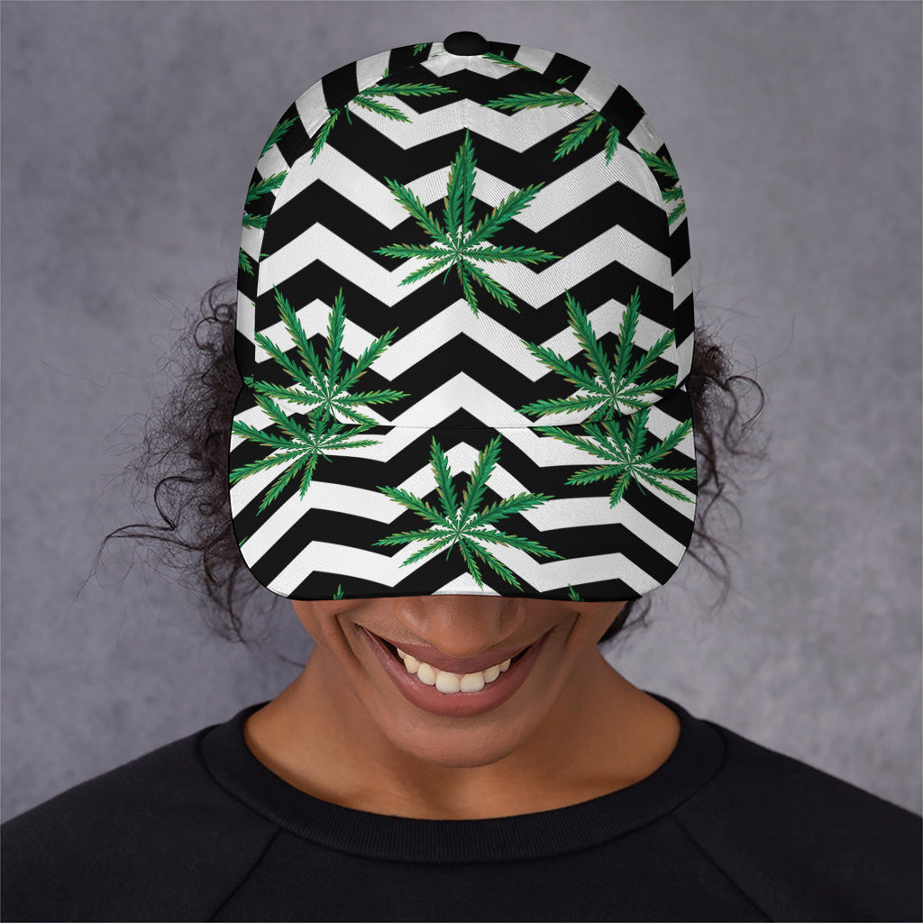 Zigzag Weed Pattern Print Baseball Cap