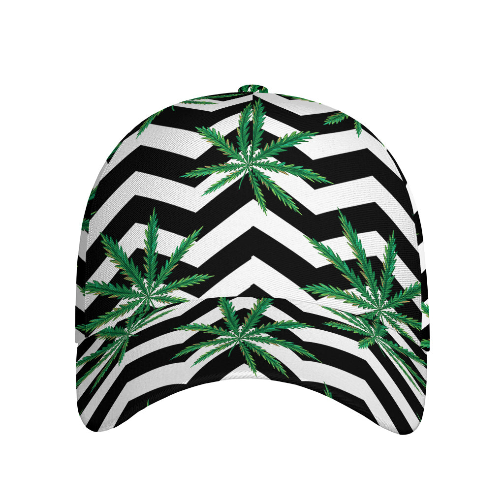 Zigzag Weed Pattern Print Baseball Cap
