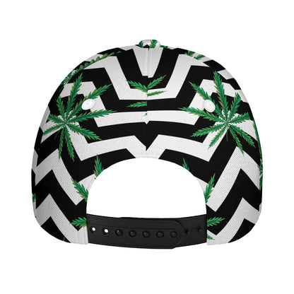 Zigzag Weed Pattern Print Baseball Cap