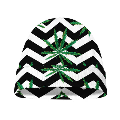 Zigzag Weed Pattern Print Beanie