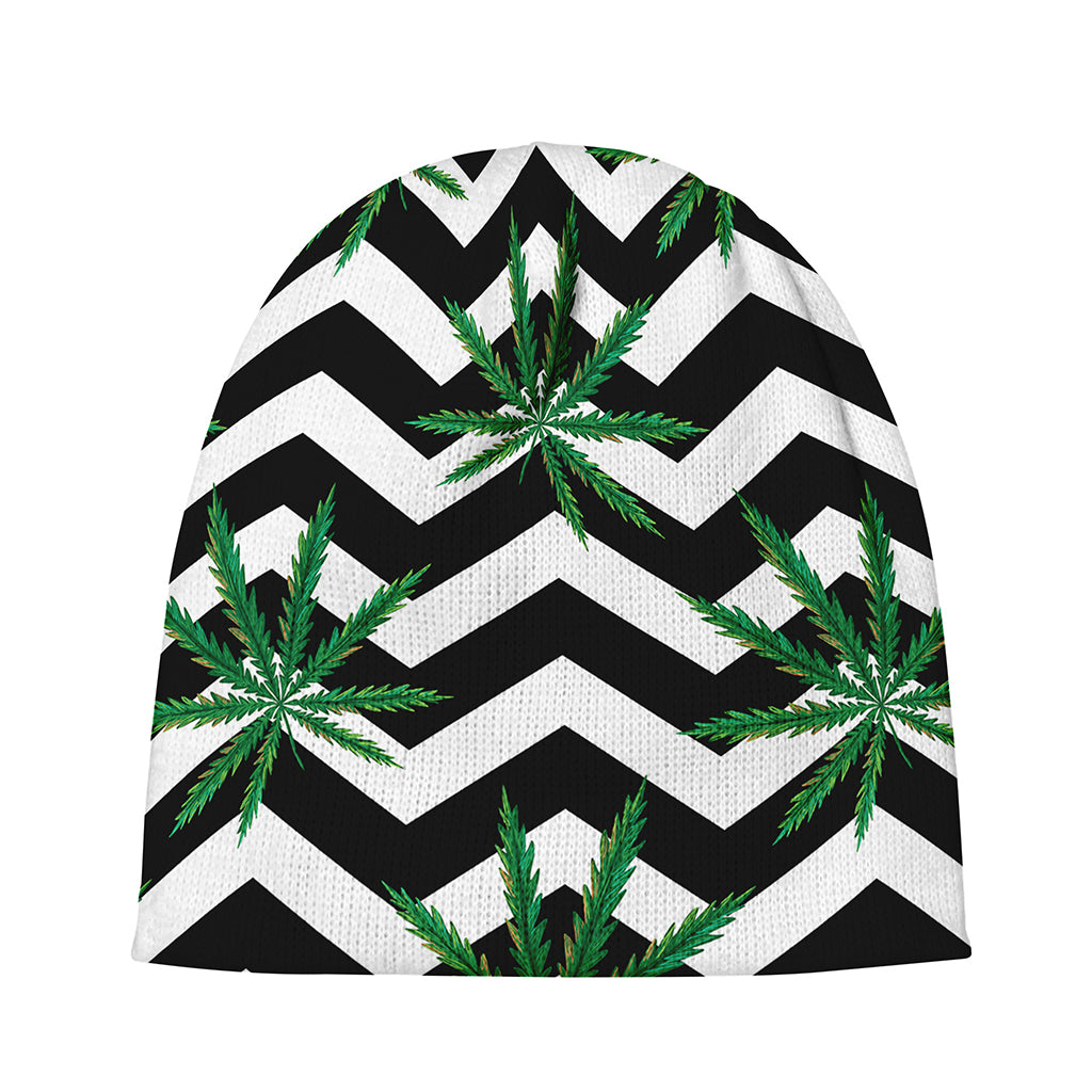 Zigzag Weed Pattern Print Beanie
