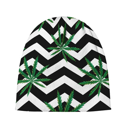 Zigzag Weed Pattern Print Beanie