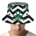 Zigzag Weed Pattern Print Bucket Hat
