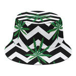 Zigzag Weed Pattern Print Bucket Hat