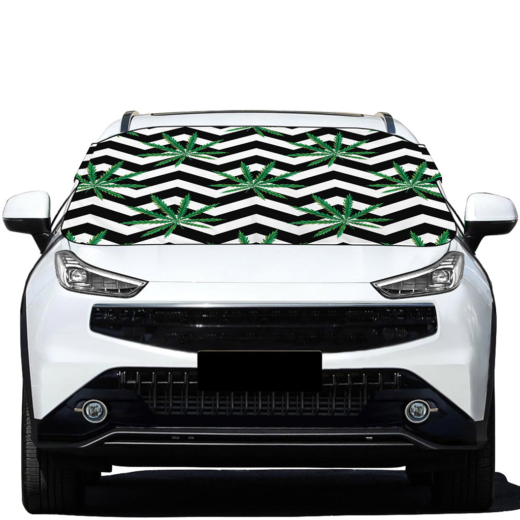 Zigzag Weed Pattern Print Car Windshield Snow Cover