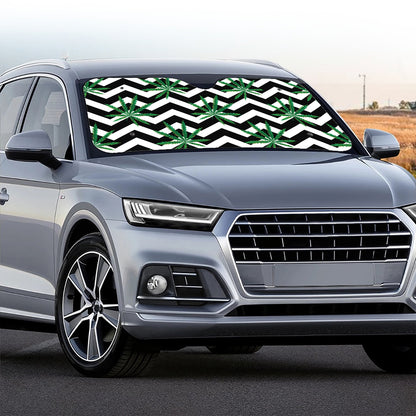 Zigzag Weed Pattern Print Car Windshield Sun Shade