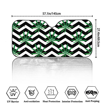 Zigzag Weed Pattern Print Car Windshield Sun Shade
