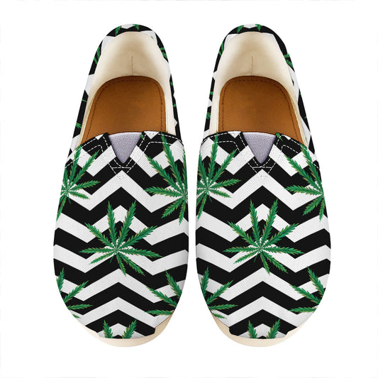 Zigzag Weed Pattern Print Casual Shoes