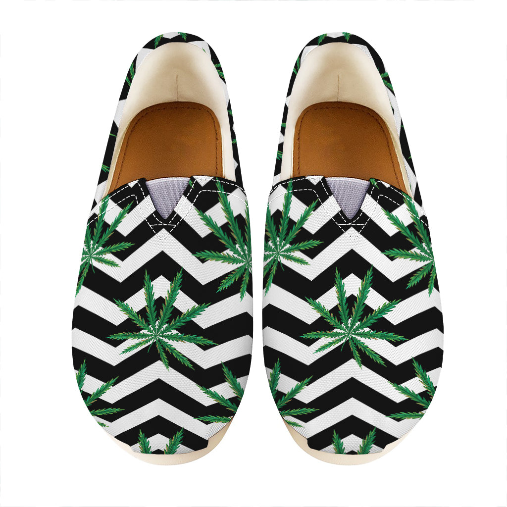 Zigzag Weed Pattern Print Casual Shoes