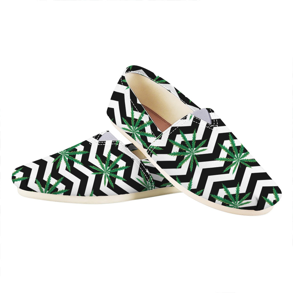 Zigzag Weed Pattern Print Casual Shoes