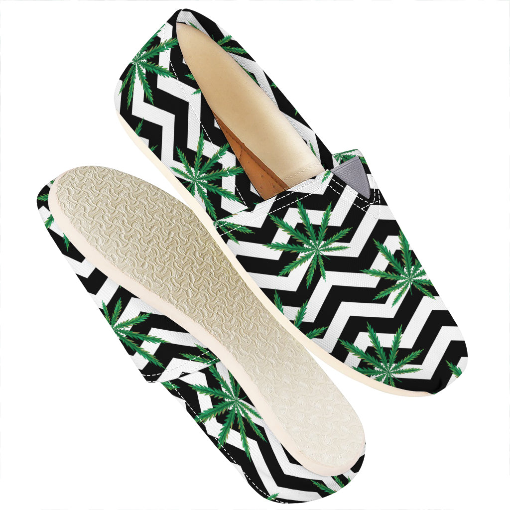 Zigzag Weed Pattern Print Casual Shoes