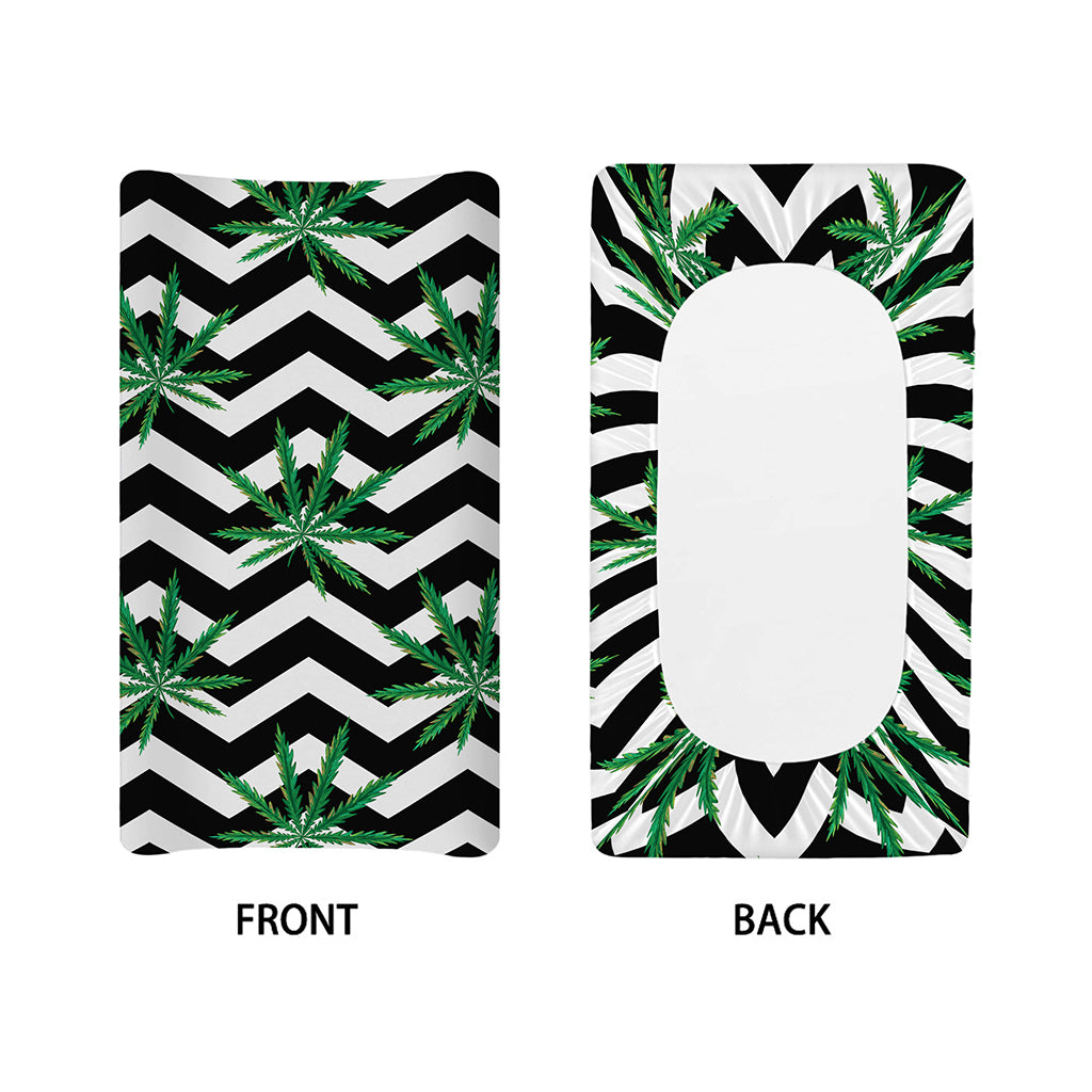 Zigzag Weed Pattern Print Changing Pad Cover