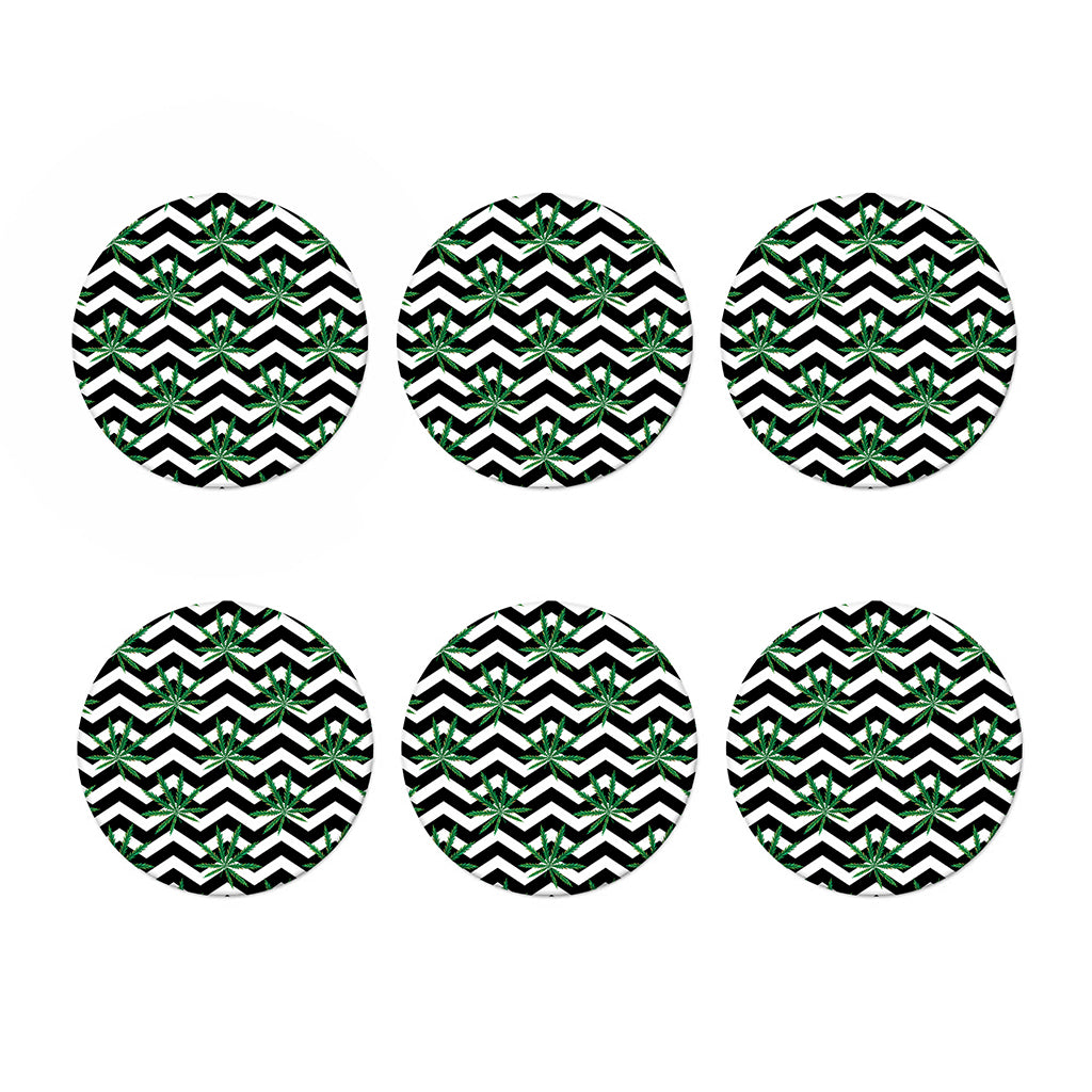 Zigzag Weed Pattern Print Coaster Set