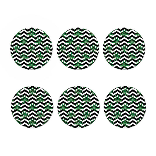 Zigzag Weed Pattern Print Coaster Set