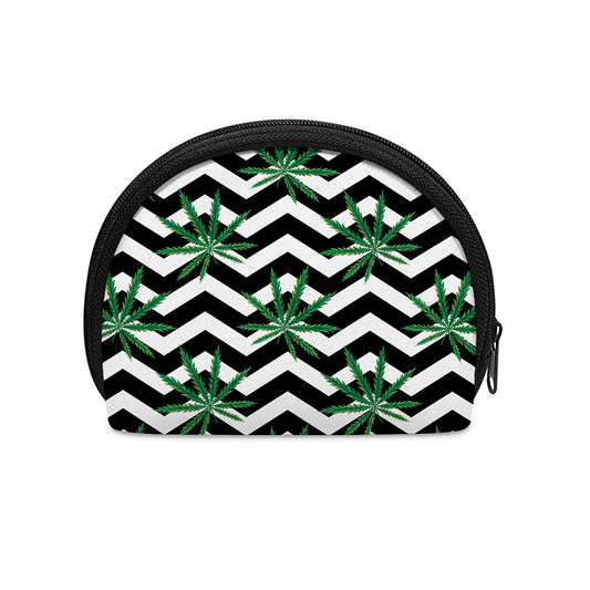 Zigzag Weed Pattern Print Coin Purse