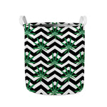 Zigzag Weed Pattern Print Collapsible Laundry Basket
