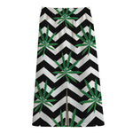 Zigzag Weed Pattern Print Cotton Front Slit Maxi Skirt