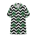 Zigzag Weed Pattern Print Cotton Hawaiian Shirt