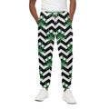 Zigzag Weed Pattern Print Cotton Sweatpants
