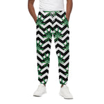 Zigzag Weed Pattern Print Cotton Pants