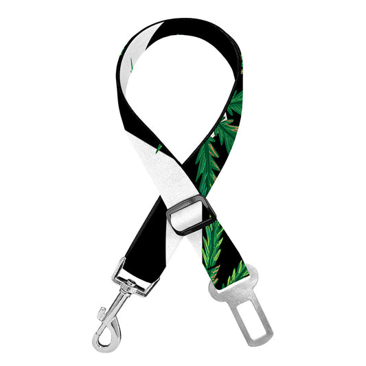 Zigzag Weed Pattern Print Dog Seat Belt