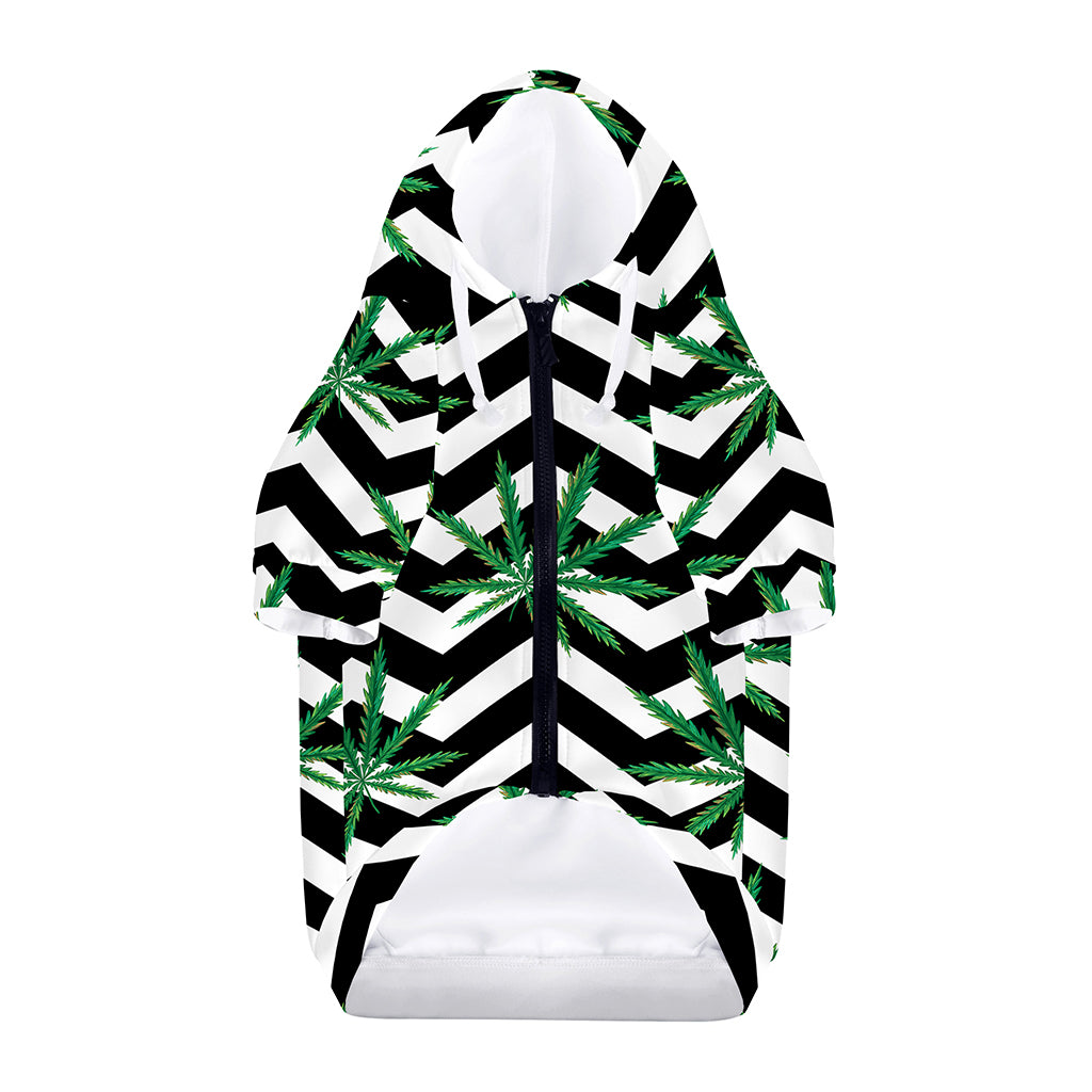 Zigzag Weed Pattern Print Dog Zip Up Hoodie