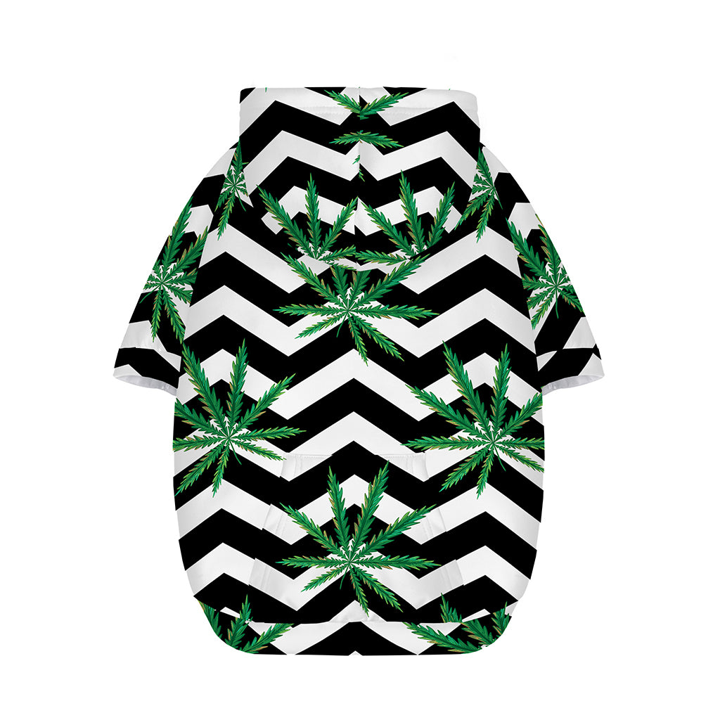 Zigzag Weed Pattern Print Dog Zip Up Hoodie