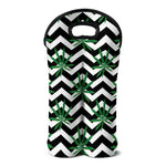 Zigzag Weed Pattern Print Double Neoprene Wine Tote