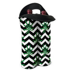 Zigzag Weed Pattern Print Double Neoprene Wine Tote