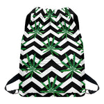 Zigzag Weed Pattern Print Drawstring Backpack