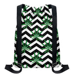 Zigzag Weed Pattern Print Drawstring Backpack
