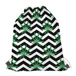 Zigzag Weed Pattern Print Drawstring Bag