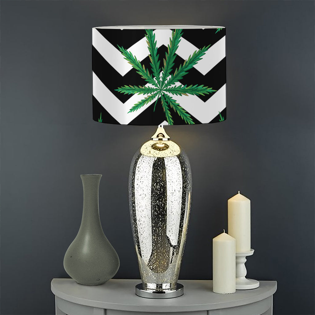 Zigzag Weed Pattern Print Drum Lamp Shade