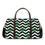 Zigzag Weed Pattern Print Duffle Bag
